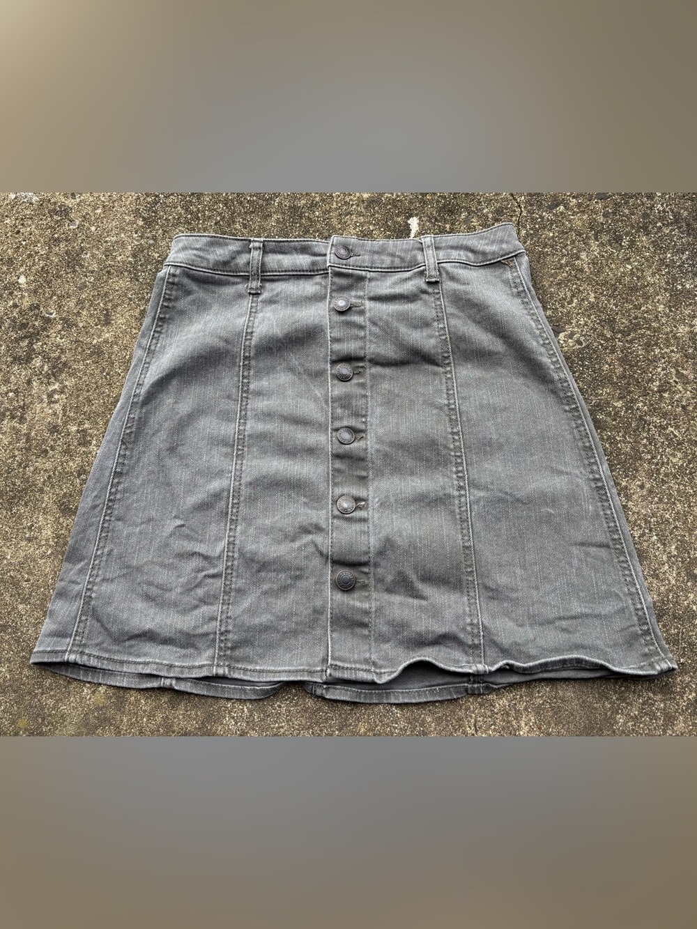 Mossimo Supply Co. Gray Button-Front Mini Skirt